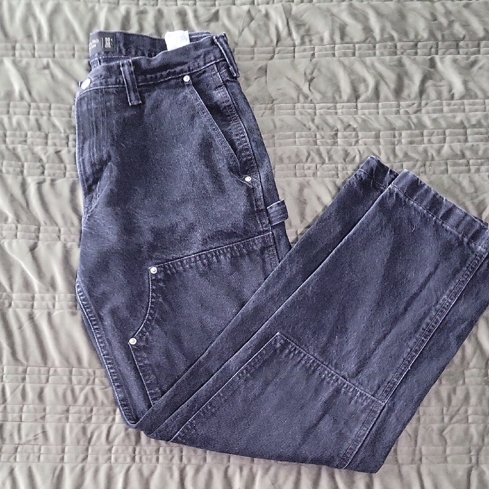 Abercrombie & Fitch Black Denim Jeans (Distressed)